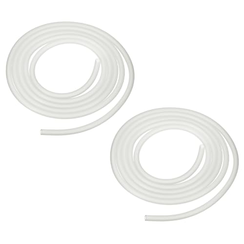 Aquarium Airline Tubing, 5/32"(4mm) ID x 1/4"(6mm) OD 4.9ft PVC Flexible Tube, (2Pcs, White), Intended for Fish Tank Air Pump/Aquarium/Garden/Terrarium Pond - color: White