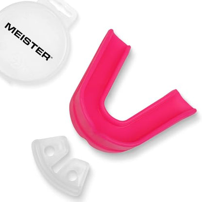 Mesiter Moldable Double Mouth Guard w/Case - Pink | Custom-fit design, upper and lower teeth protection for MMA, boxing and contact sports - color: Pink