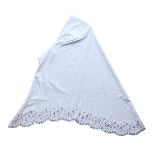 Instant Hijab Scarf for Women Muslim Women Clothing Headscarf for Girls with Czech Rhinestone - color: White-wavy Edge