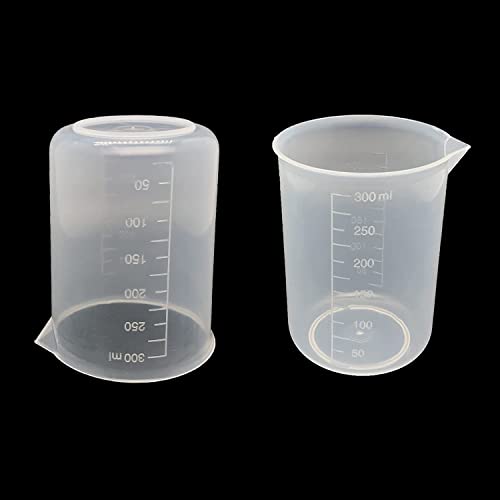 9 Pack Plastic Beakers, 300ml/10.1oz Epoxy Mixing Cups | Plastic Graduated Cup Clear Measuring Cup with 50 Pcs Mixing Sticks for Resin, Epoxy, Stain, Mixing Paint