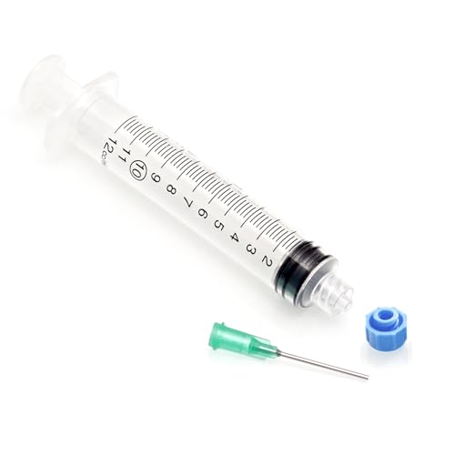 The 5 Pack - 10ml Industrial Syringes with Blunt Tipped Dispensing Needles and Storage Caps | Ink Juice Oil Wood Glue Adhesive, Refill Cartridges Pens | Arts Crafts Science Laboratory