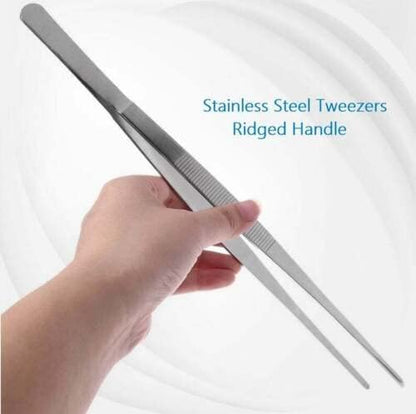A2Z-Aquascaping Maintenance Tools Accessories,Anti-Rust Stainless Steel Tweezers Scissors Spatula for Aquarium Tank Clean, Fish Tank, Bonsai, Algae Scrapers (12" Serrated Tweezers - Straight) - size: 12" Serrated Tweezers - Straight