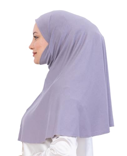 Prien Easy To Wear Hijab For Women, Muslim Instant Turban With Niqab, Islamic Clothes, Soft Scarf For Prayer, Abaya, Khimar - color: Grey