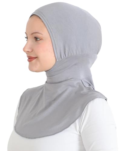 Prien Sport Hijab For Women, Muslim Head Scarf, Flexible Turban Girls, Chic Islamic Wear For Gym, Neck Collar Bonnet Viscose - color: Grey