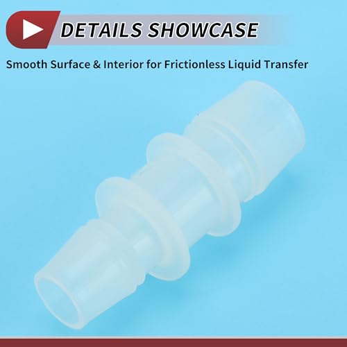 7/16" to 9/16" Hose Barb Fitting Hose Straight Reducing Coupler | 5 Pcs, Plastic, Clear, Fits 7/16" to 9/16" ID Flexible Tube, Barb Reducer Fitting, for Aquarium, Fountain, Drip Irrigation - size: 7/16"-9/16"