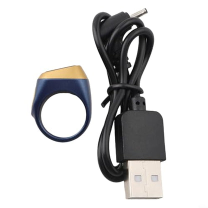 IQibla Smart for Zikr Ring with Digital Counter, Vibration Reminder, for OLED Display, 40mAh for battery and Prayer Time Alerts for Muslims, Black(20mm blue) - size: 20mm blue