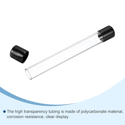 MECCANIXITY Clear Storage Tube 20x24mm Small Plastic Round Tubing with Caps Rigid Bottle Container 200mm/8 Inch for Item Stored - size: 20x24x200mm