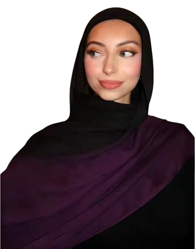 Fashion Gradient Color Hijab Scarf for Women Soft Modal Instant Jersey Hijab Head Wraps Long Shawls - color: Color 3