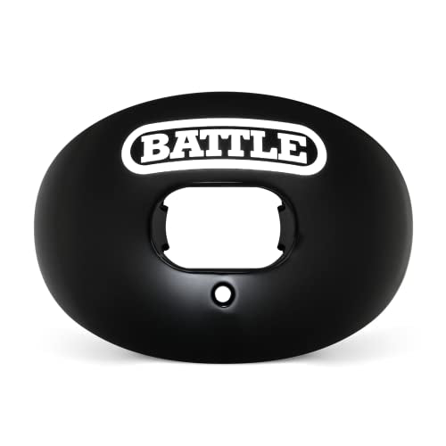 Battle Sports Chrome Oxygen Football Mouthguard | Maximum protection, Safe secure comfortable fit, Breathable built-in airflow channels, No boil required, Advanced composite - color: Black Chrome