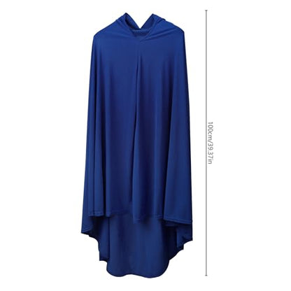 Women Muslim Ramadan Hijab Ready to Wear Long Scarf Jersey Turban Islamic Khimar Abaya Eid Prayer Scarf Saudi Niqab - color: Navy Blue