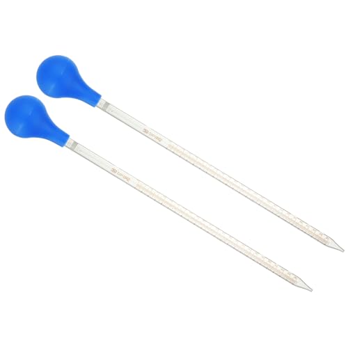 PATIKIL Graduated Dropper Pipettes Kit, 2pcs 25ml Borosilicate Glass Pipette with Rubber Cap for Transfer Liquid for Lab, Chemistry, Clear - size: 25ml