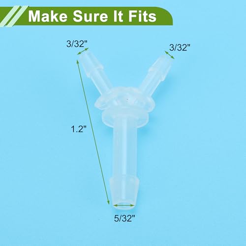 Plastic Hose Barb Fitting 3/32" x 5/32" x 3/32" Y Shaped Barb Connector PP 4 Pcs - size: 3/32"-5/32"-3/32"