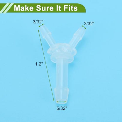 Plastic Hose Barb Fitting 3/32" x 5/32" x 3/32" Y Shaped Barb Connector PP 4 Pcs - size: 3/32"-5/32"-3/32"