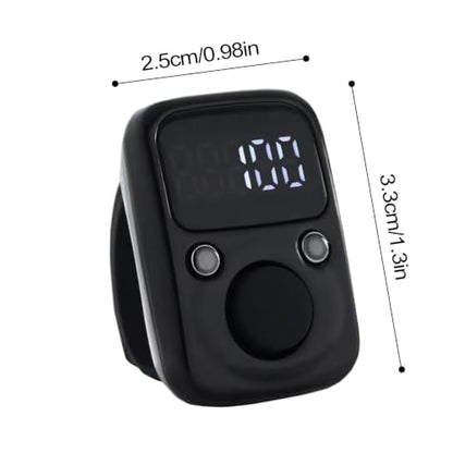 Hand Counter Clicker Portable Hand Finger Counting Clicker | Smart for Family Friends Home Young People Elderly Office Daily Wear - color: Black