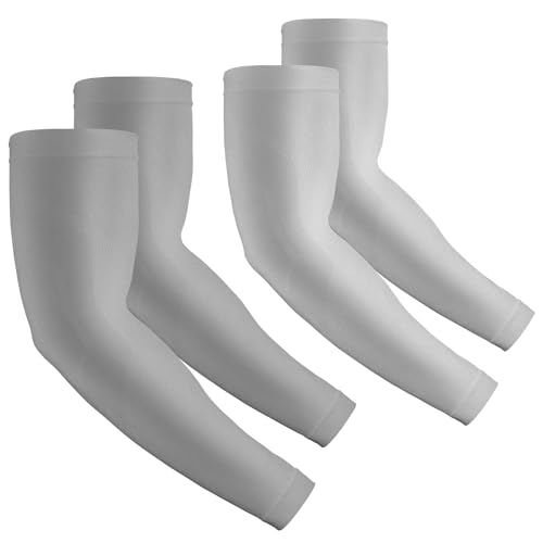 2 Pairs UV Protection Cooling Arm Sleeves Compression Sun Sleeves for Men Women Youth, Tattoo Cover Up, UPF 50 - color: 2 Pairs: 1 Pair Dark Gray & 1 Pair Light Gray