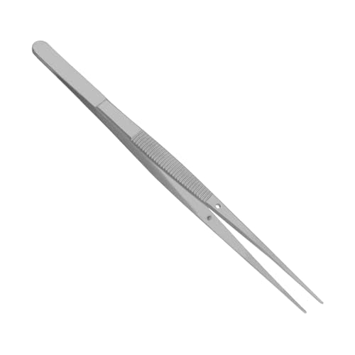 Fine Point - Micro Tweezers Forceps - Splinter Remover Pliers College Cotton Pliers Stainless Steel (Straight 6") - size: Straight 6"