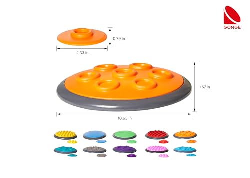 GONGE Tactile Sensory Discs - Set of 20 Textured Stepping Discs, Sensory Exploration, Cognitive Development - Includes Blindfold - Ages 1+, Vibrant - color: Vibrant, style: 20 - Piece