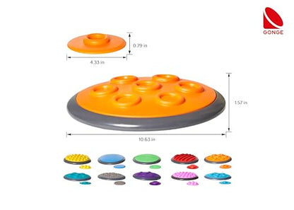 GONGE Tactile Sensory Discs - Set of 20 Textured Stepping Discs, Sensory Exploration, Cognitive Development - Includes Blindfold - Ages 1+, Vibrant - color: Vibrant, style: 20 - Piece