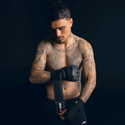 SMAI Elite85 Leather MMA Grappling Gloves - Competition Punching Mitts and MMA Gear for Men, Women and Youth - Made for Martial Arts Sparring, Punch Training and Bag Work. - size: Small