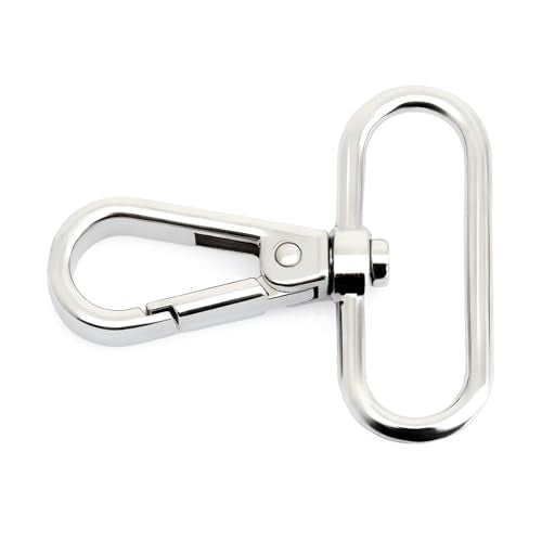 CRAFTMEMORE Snap Hook Swivel Push Gate Lobster Clasps Fashion Clips Purse Making FS10 Pack of 10 (Silver, 1-1/2 Inch) - color: Silver, size: 1-1/2 Inch