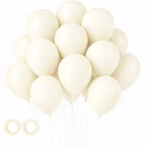 Voircoloria 105pcs Ivory Balloons 12inch Party Latex Balloons for Boys Girls Birthday Baby Shower Gender Reveal Wedding Sunflower Party Decorations - color: 02 Ivory White, size: 12 inch - 105pcs