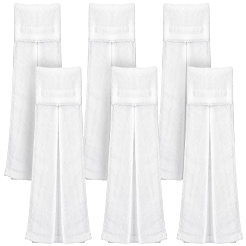 Moukeren 6 Pcs Football Towel Cotton Quarterback Football Field Hand Towel with Hook and Loop Fastener for Sports Football Golf Gym Accessories(White) - color: White