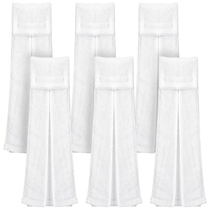 Moukeren 6 Pcs Football Towel Cotton Quarterback Football Field Hand Towel with Hook and Loop Fastener for Sports Football Golf Gym Accessories(White) - color: White