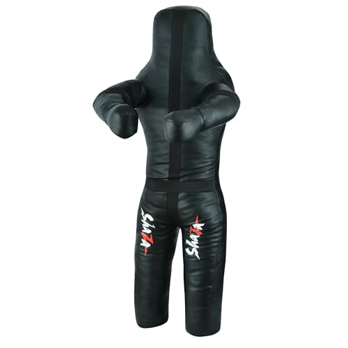 Shaza MMA BJJ Wrestling Throwing Dummy Bag, Durable PU Leather, Unfilled - size: 72 inch | 180 cm