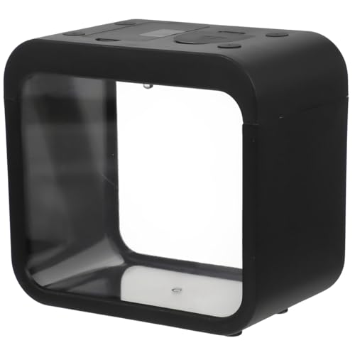 Mini Fish Tank with Light Transparent Fish Breeding Box Small Aquarium for Betta Desktop Home Decor 5.11 X 4.72 X 3.14 in - color: Black