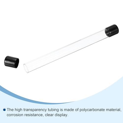 MECCANIXITY Clear Storage Tube 20x22mm Small Plastic Round Tubing with Caps Rigid Bottle Container 250mm/10 Inch for Item Stored - size: 20x22x250mm
