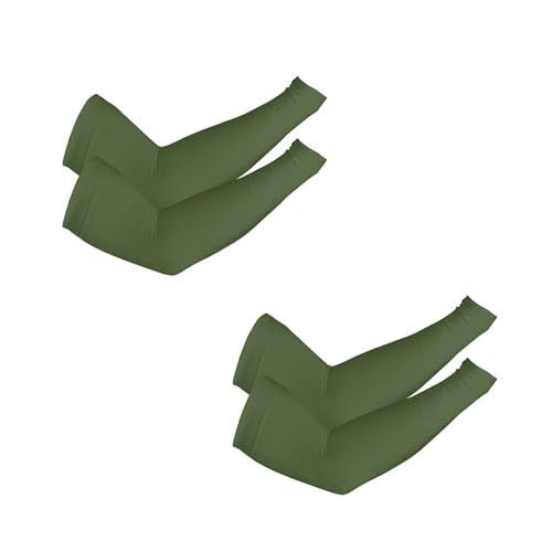 PFFY UV Protection Cooling Arm Sleeves for Men and Women UPF 50 Sun Sleeve - color: 2 Pairs Green