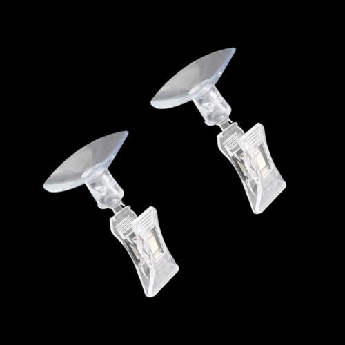 12PCS 48mm Transparent Flexible Plastic Fish Vegetable Seaweed Suction Cup Holder Fish Tank Feeding Clip for Holding Leaves and Kelp