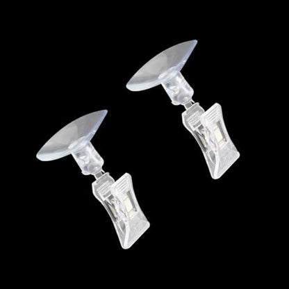 12PCS 48mm Transparent Flexible Plastic Fish Vegetable Seaweed Suction Cup Holder Fish Tank Feeding Clip for Holding Leaves and Kelp