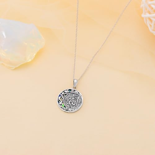 PROESS 925 Sterling Silver Hamsa/Allah Necklace Evil Eye Amulet Jewelry Gifts for Men Women - style: Allah Necklace
