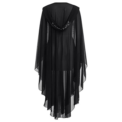 OBEEII Muslim Dress for Women Loose Batwing Sleeved Hooded Beaded Embroidery Long Abaya Dress Kaftan Abayas Islamic Robe - color: Bs07