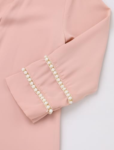AFAVOM Muslim Dress for Girls Islamic Prayer Abaya with Hijab Kids Long Sleeve Cardigan Maxi Kaftan Robe Ramadan Dubai Outfit - color: Pink, size: 9-10 Years