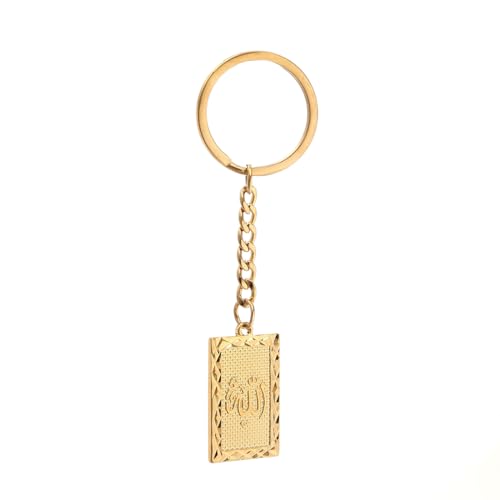 Islam Muslim Allah Pendant Keychain Women Necklace Religious Amulet Pendant Accessories Party Jewelry - color: Gold