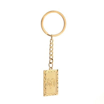 Islam Muslim Allah Pendant Keychain Women Necklace Religious Amulet Pendant Accessories Party Jewelry - color: Gold