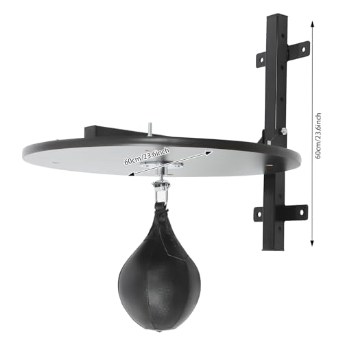 Speed Bag Platform Kit for Indoor Boxing, Heavy Duty Speed Bag for Boxing Training Equipment with Punching Ball, Adjustable Height Wall Mounted Speedbag Platform for Home Gym