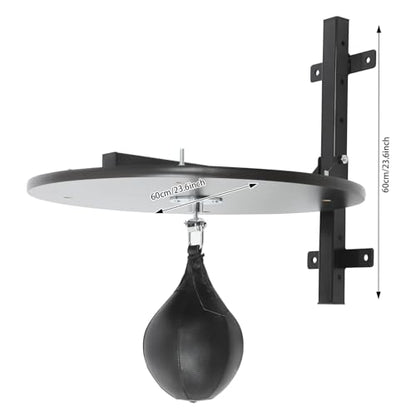 Speed Bag Platform Kit for Indoor Boxing, Heavy Duty Speed Bag for Boxing Training Equipment with Punching Ball, Adjustable Height Wall Mounted Speedbag Platform for Home Gym