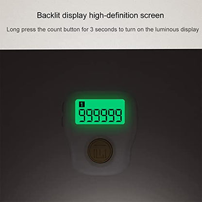 Finger Counter 6 Channels Digital Tasbih Tally Clicker with LED for Prayer Knitting Sports Gift Rechargeable