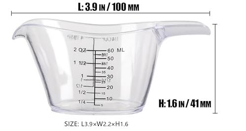 2 Oz Measuring Cup, 1/4 Cup Acrylic Measuring Cups, Clear