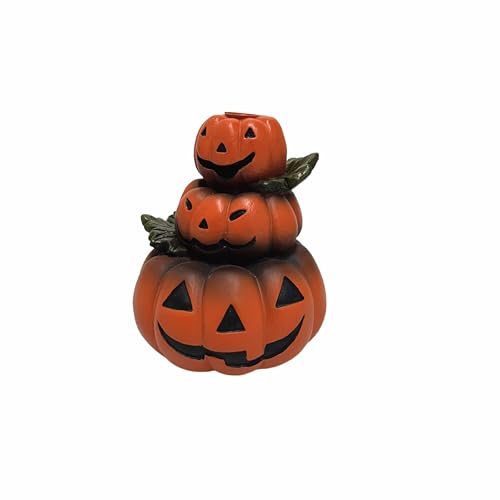 HOSLEY Resin Backflow Incense Cone Burner Holder, Pumpkins Decor Statue 4.72" High with 20 Pieces of Dragon Blood Backflow Incense Cones - color: Pumpkins