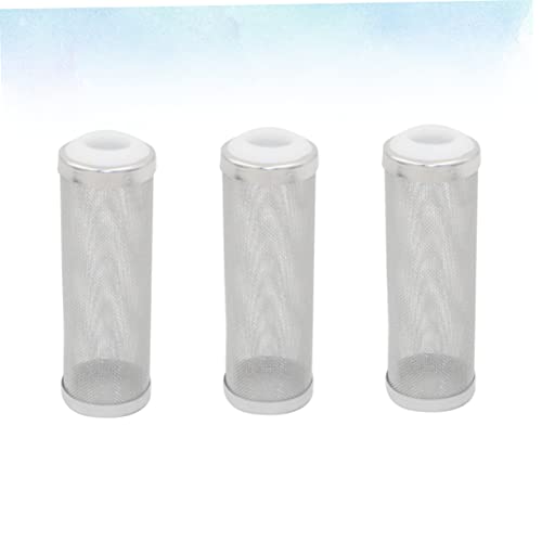 SUPVOX 3Pcs Stainless Steel Fish Tank Cover Inlet Net for Aquarium White Prevents Debris Protects Young Fish and Shrimp Freshwater Environments