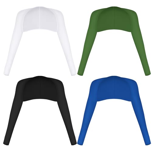 Yookat 4 Pieces Cooling Shawl Golf Cooling Shawl Arm Sleeve Sun Protection Golf Shrug for Women Men Outdoor Sports - color: Black, White, Green, Blue