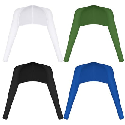 Yookat 4 Pieces Cooling Shawl Golf Cooling Shawl Arm Sleeve Sun Protection Golf Shrug for Women Men Outdoor Sports - color: Black, White, Green, Blue