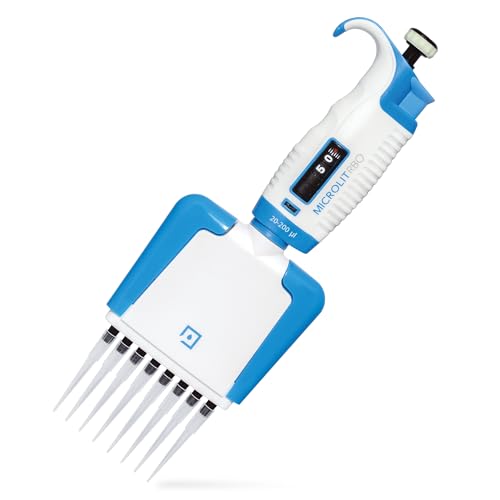 8-Channel Micropipette, Adjustable Volume - Accurate & Calibrated | For 20-200ul Liquid Capacity, Compatible with Pipette Tips - size: 20-200ul, style: 8-Channels