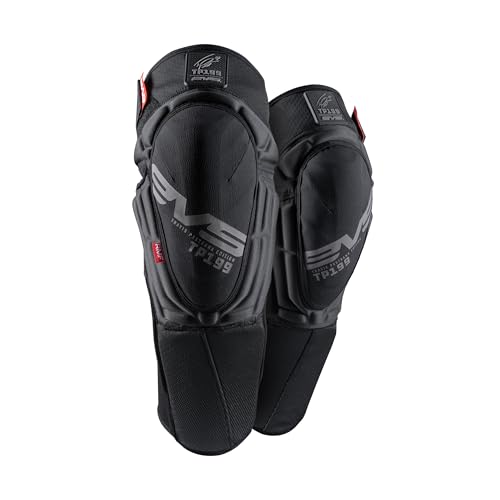 EVS TP199 Travis Pastrana, Moto Knee/Shin Guard, Reactive Memory Foam | CE Level 2 knee protection w/ RMF impact foam, breathable air mesh, stabilizer sleeve, silicone grippers, polyflex shin guard - color: Blackout, size: XX-Large