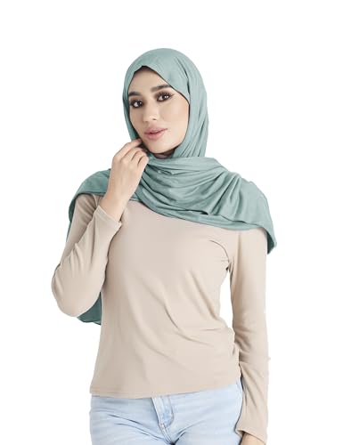 Premium Jersey Hijab Scarf for Women - Muslim Head Scarf - color: Blue Sage