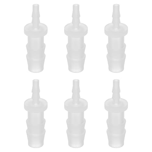 PATIKIL Hose Barb Reducer, 6 Pcs 5/16" to 1/8" Hose ID Connectors Joint Plastic Pipe Fitting Splicer Mender Union Adapter for Air Water Fuel Gas Aquarium, White - size: 5/16" to 1/8"